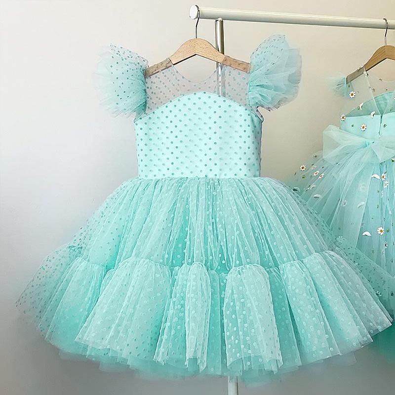 

Girl's Dresses Fancy Baby Girl Dress Party Princess Tutu Fluffy Ball Gowns Flower Wedding Kids For Girls Children Formal Frocks, 12