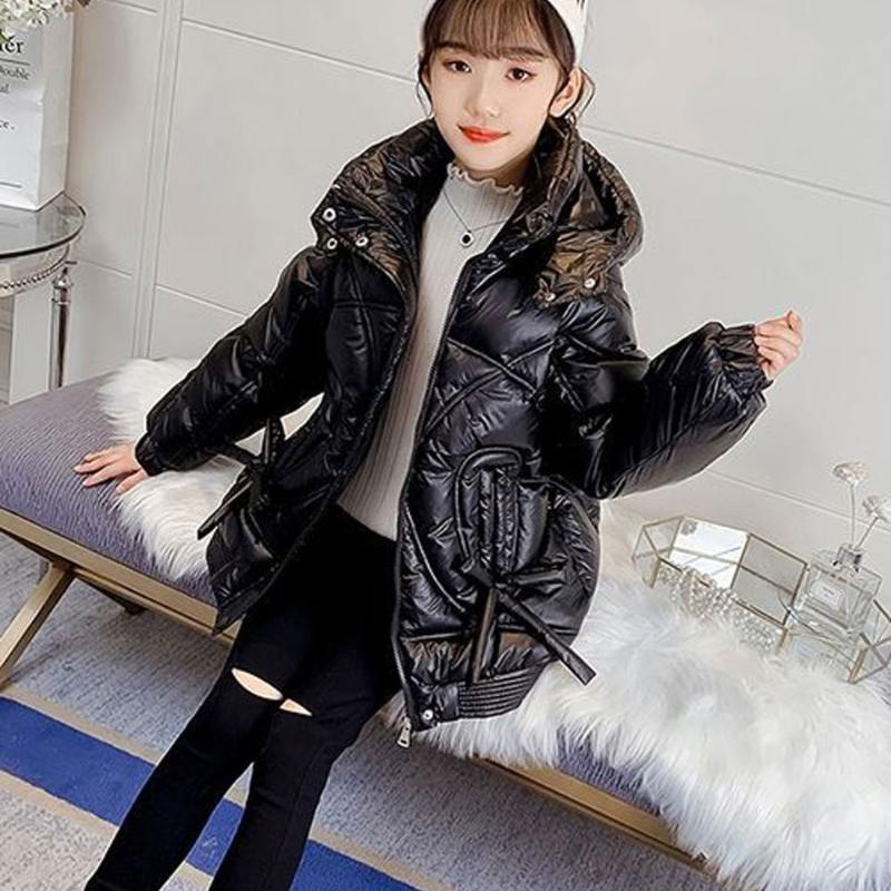 

Down Coat High Quality Winter Cotton Parkas Casual Warm Hooded Girls Jackets Outerwear For Age 4 6 7 8 9 10 12 14Yrs Girl, Blue;gray