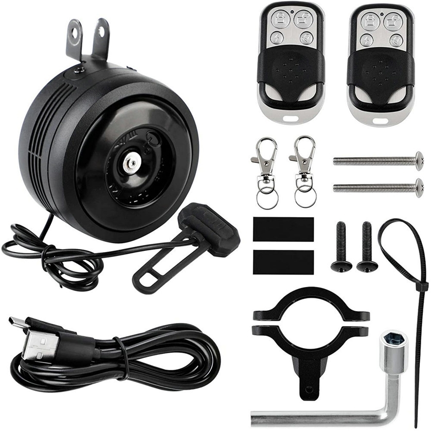 

125db USB Recharged Bicycle Electric Bell Motorcycle Scooter Bike Horn Safe Anti-theft Alarm Super Loud 1300mAH 220211