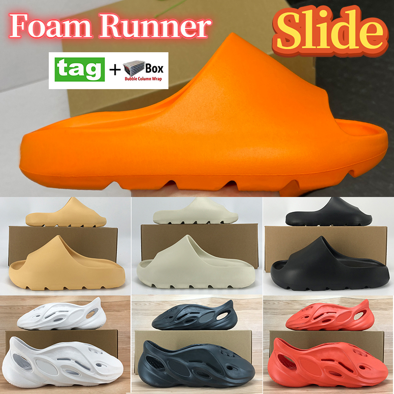 

Summer Slippers Dark Desert Sand resin bone soot Enflame Orange men women slide shoes foam runner triple black Ararat earth brown Sandals With box, 9.ararat