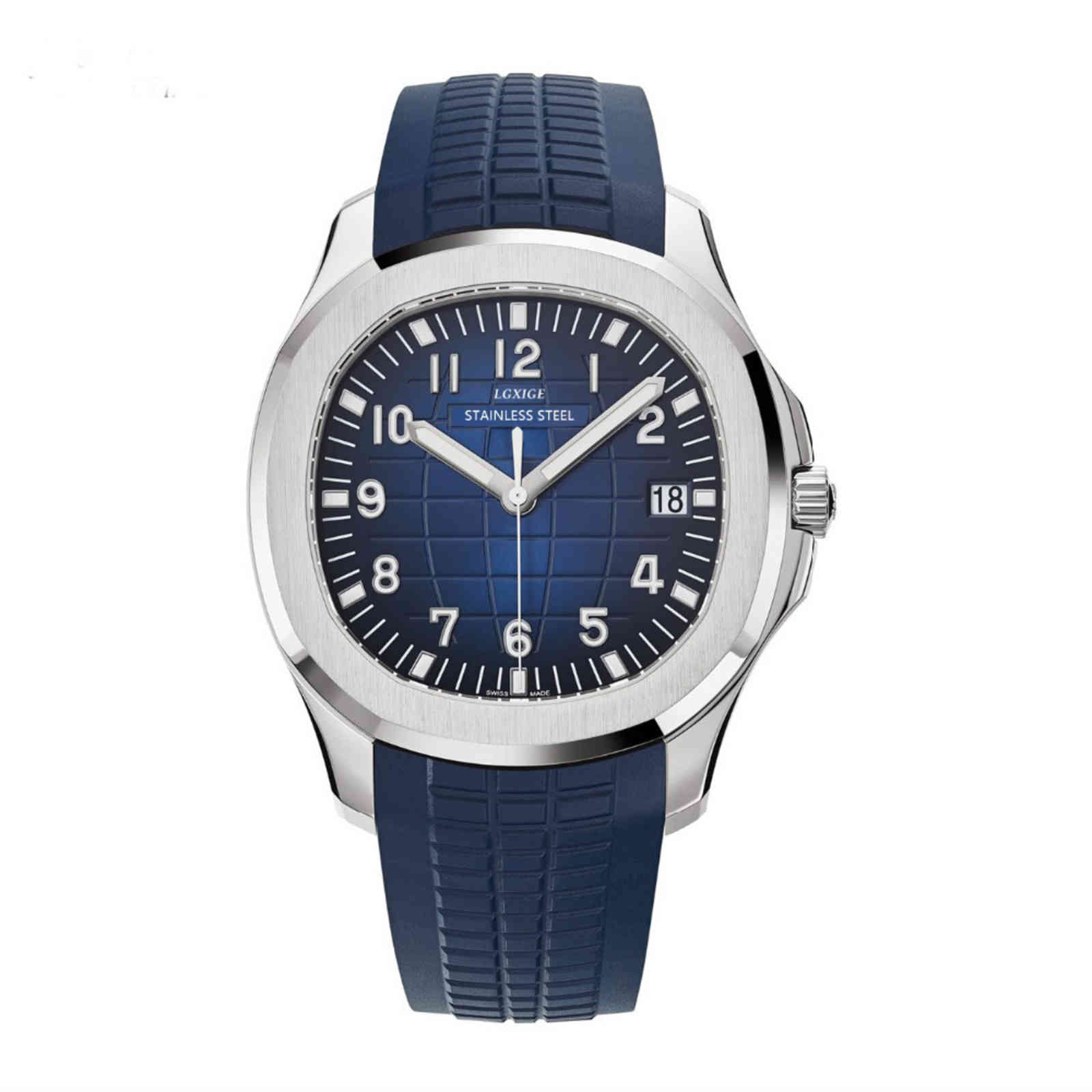 

Dropshipping Luxury Waterproof Luminous Hands Wrist Men 2021 Sport Earth Clock Rubber Strap Iced Out Watch, Color-3