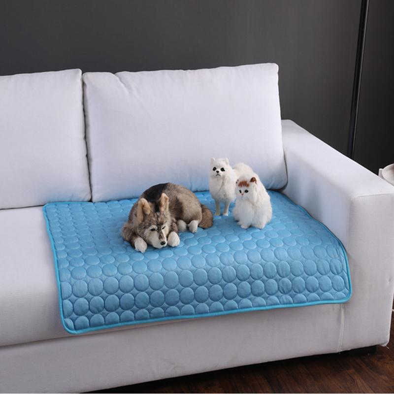 

Kennels & Pens Pet Dogs Cats Summer Cooling Sleeping Mats Pads Beds Puppy Blankets Kennel Pad Cushion Keeping Cool Down Supplies Floor Coole, Blue