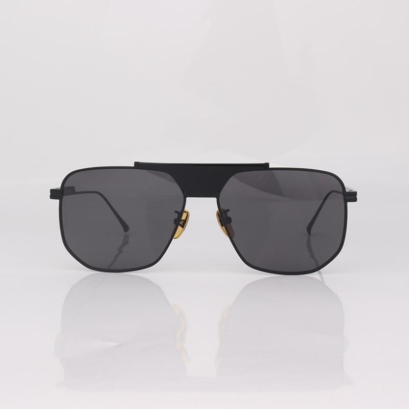 

Sunglasses Black Square Metal Frame For Men Flat Top Temples Women Over Size