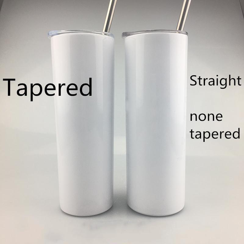 

20oz Sublimation Skinny Tumblers Blanks Stainless Steel Tapered Straight Tumblers Cups Water Bottles Coffee Mug DIY can