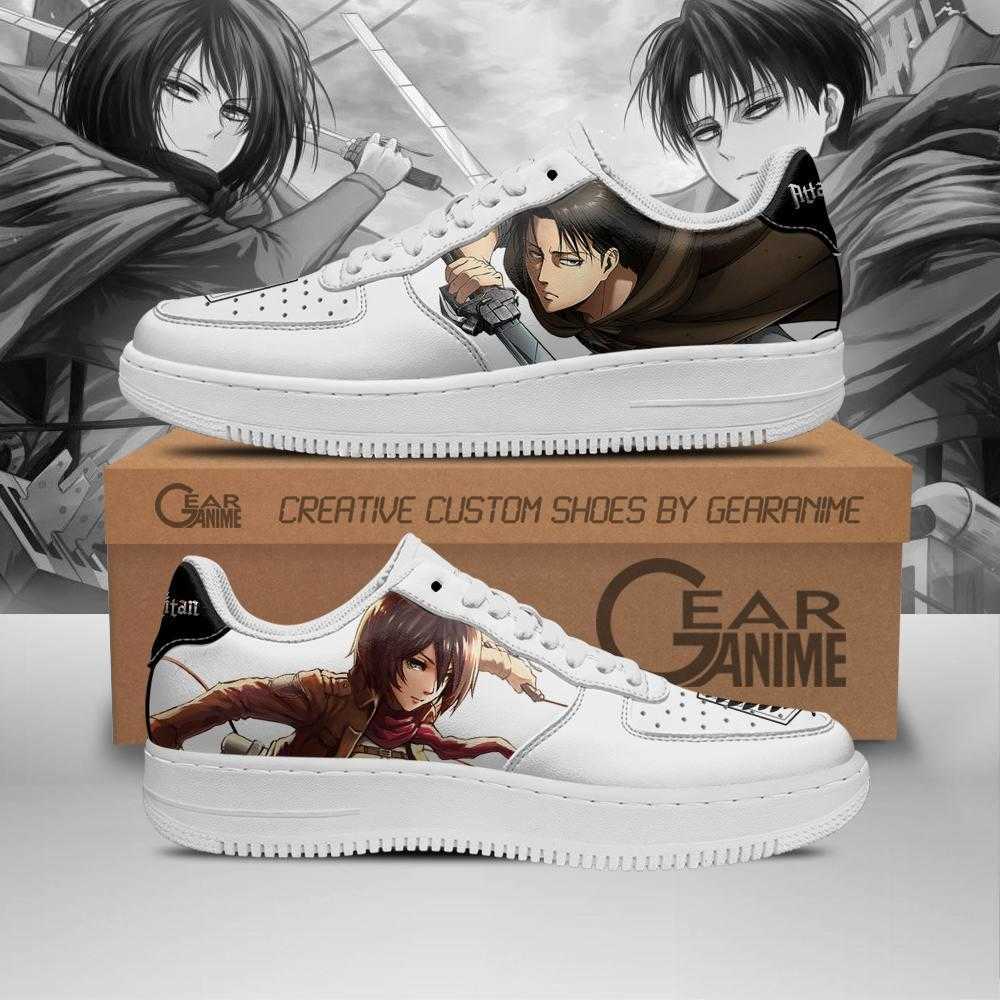 

DIY Anime Shoes Levi and Mikasa Ackerman AOT Custom Sneakers Casual Running Sport Walking Lightweight Tennis Shoes, Others