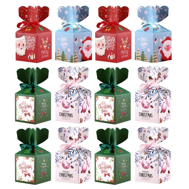 

12pcs Christmas Elements Design Candy Boxes Containers (Random Color) Gift Wrap