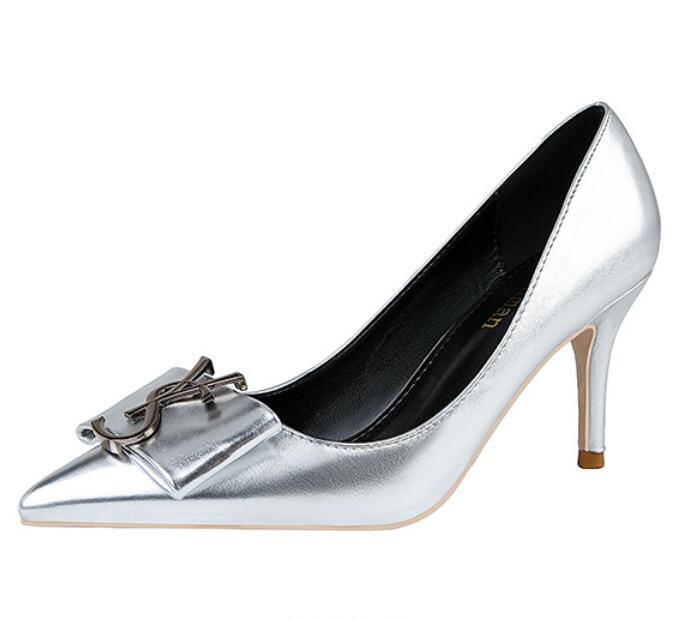 

2022 Letter Bow Knot High Heel Shoes Women Runway Pointed Toe Low Woman Gladiaor Sandals Lady Brand Design Mesh Flat, Black