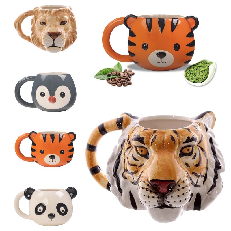

Mugs Animal Cup Ceramic Drink 3D Stereo Vision Water Mug Couple Coffee Kitchen For Home Tazas