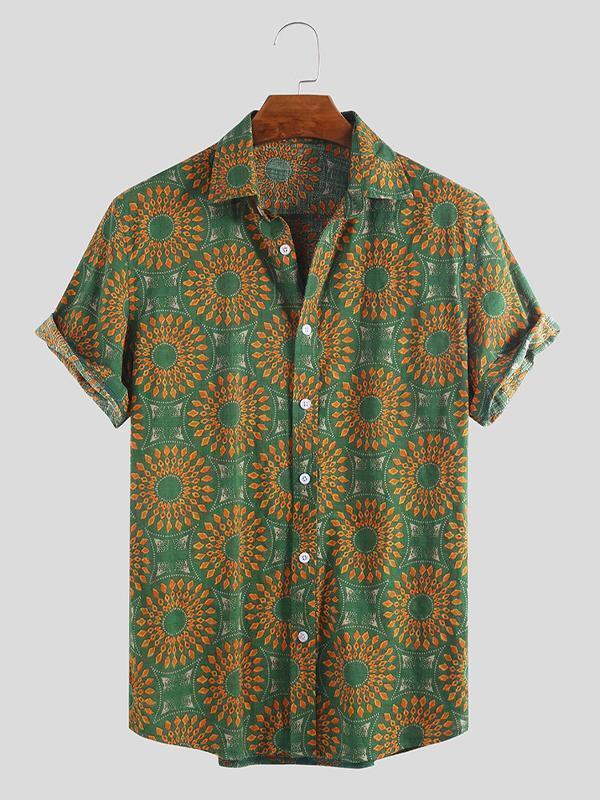 

Men's Printed Short Sleeve Shirt, White;black