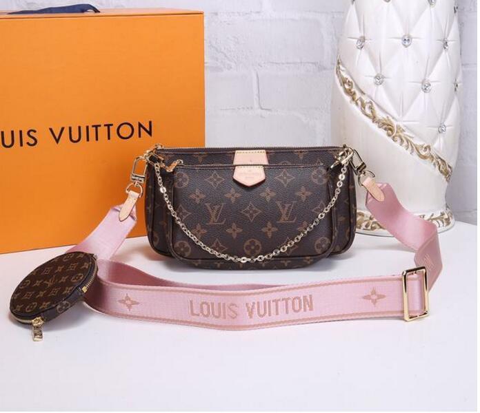 

LV LOUIS BAG VITTON top quality Women handbags Multi pochette bag Chain Crossbody Fashion Small Shoulder 3 pcs purse #39