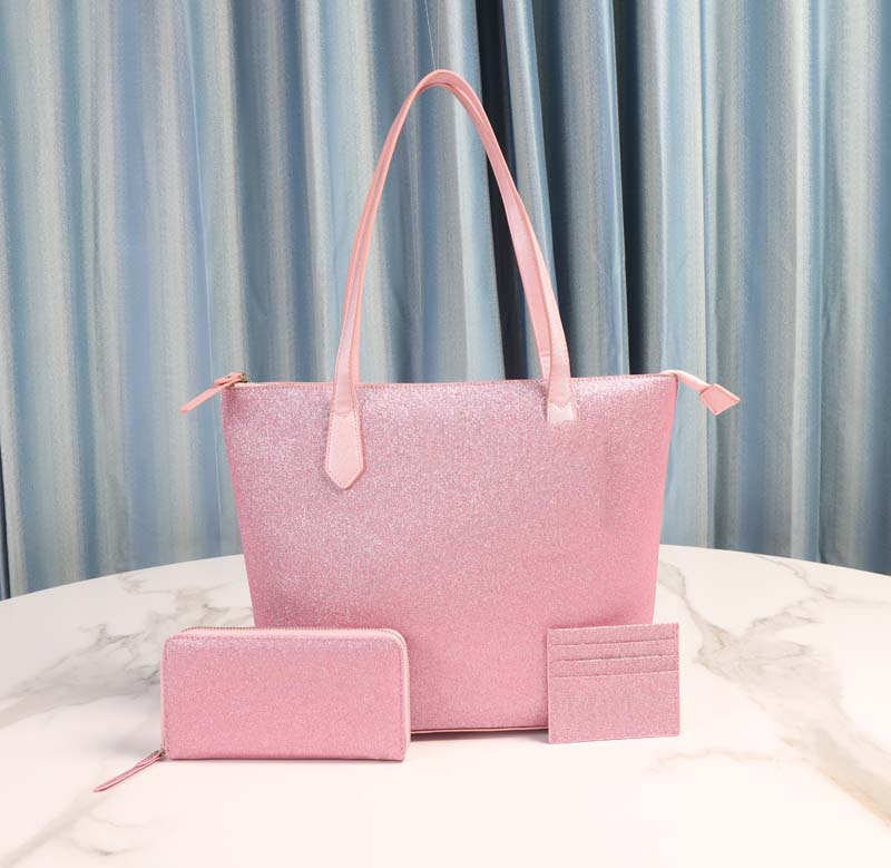 3 PCS Set Sacs Sacs de marque Designers Sacs Femmes Full Agrandir Glitter Crossbody + Portefeuilles + Porte-cartes Ensembles Glitter Familiale Gr
