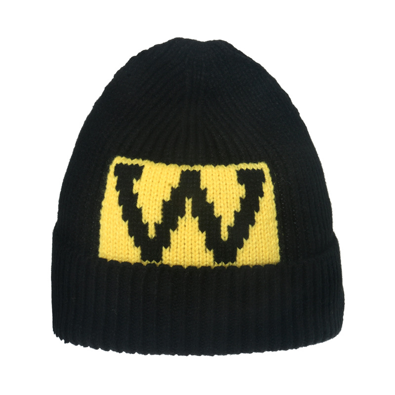 

Autumn Winter Japanese Cute Knitting Sleeve Cap Wool Warm Hat Trendy Casual Student Smiley Face Knitted Hat Korean Style Female No. 1, Yellow