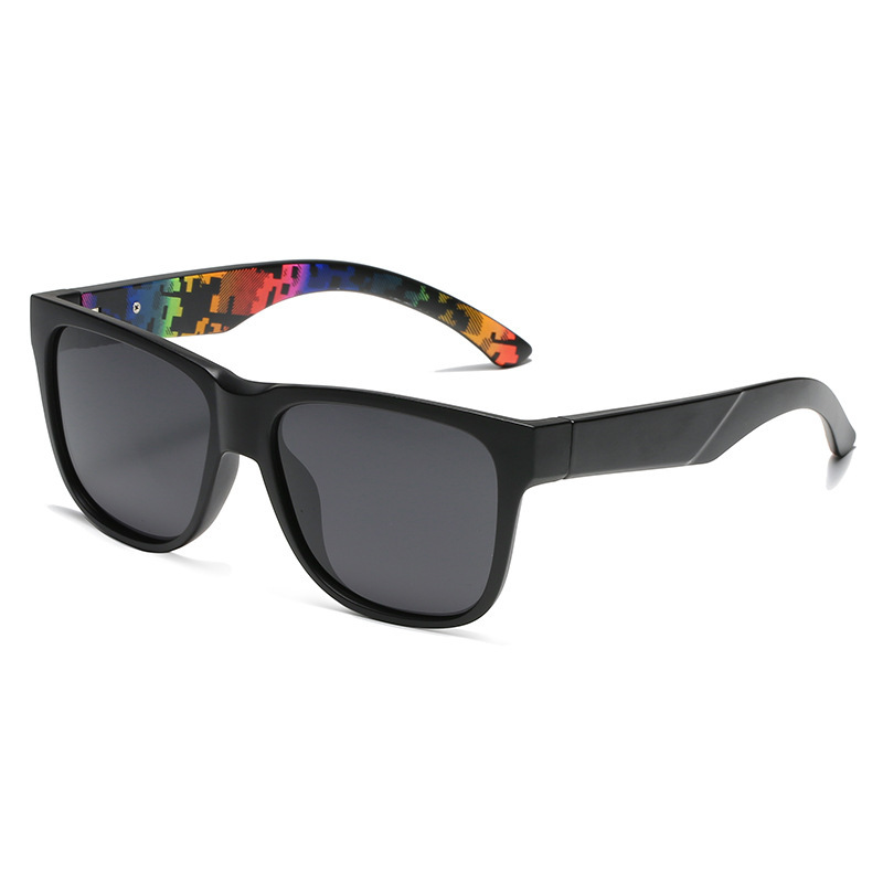 

Retro square polarized sunglasses men women outdoor, driving, beach suitable personalized camouflage frame sun glasses elastic temples