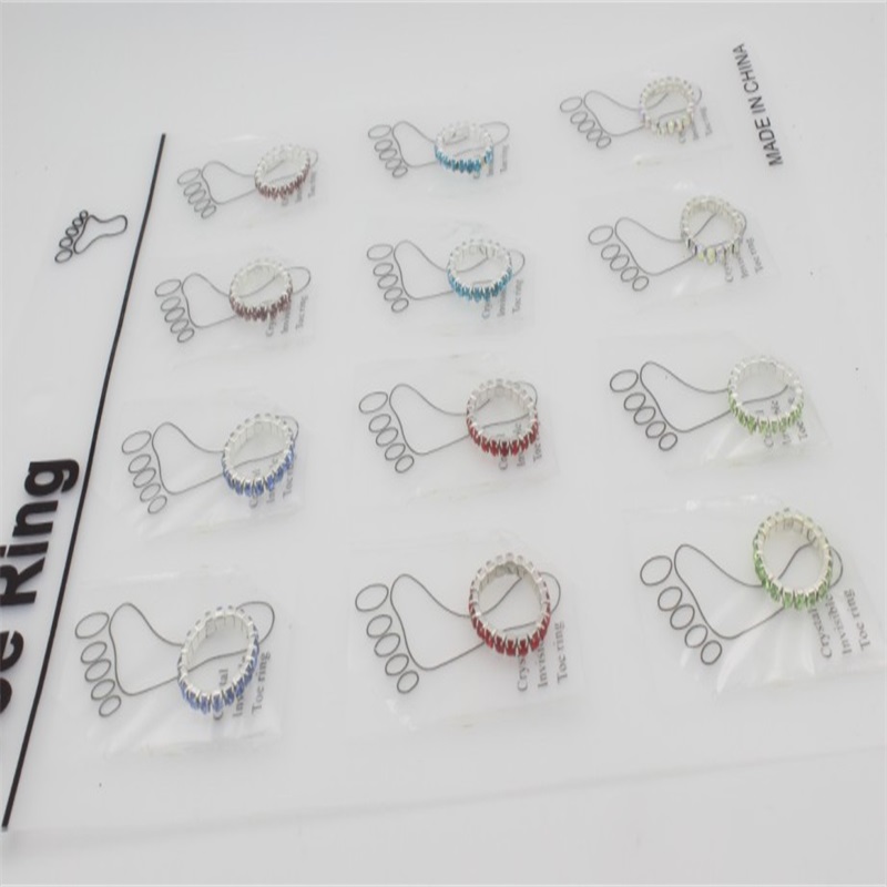 

12pcs Wholesale Jewelry Lots Mix color Czech Rhinestones Fashion Stretchy Toe Rings for Womens 600 Z2