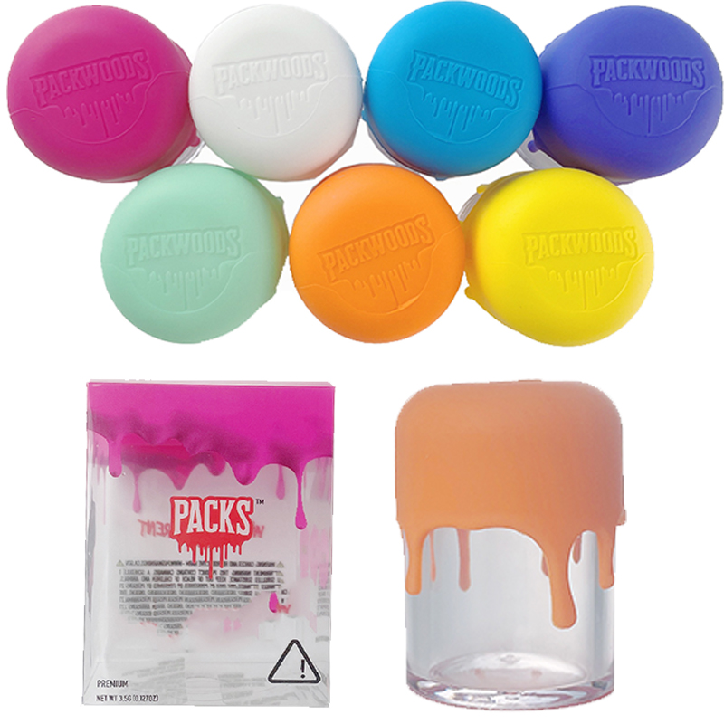 

Food Grade Packwoods Glass Jar Dab Wax Concentrate Container Well Sealed 8 Colors Pack Empty Clear Round Non-Stick Dry Herb