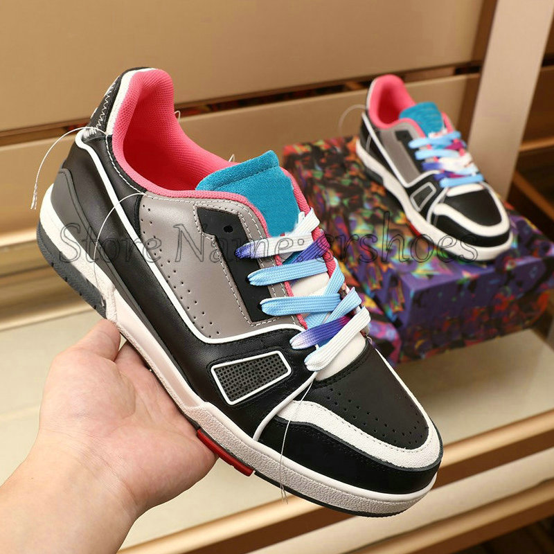 

TRAINER Sneakers Mens Designer Show Calf Leather Shoes Luxurys Brand Mans Trainers Runner Casual Shoe Rubber outsole Sneaker for Man, Other