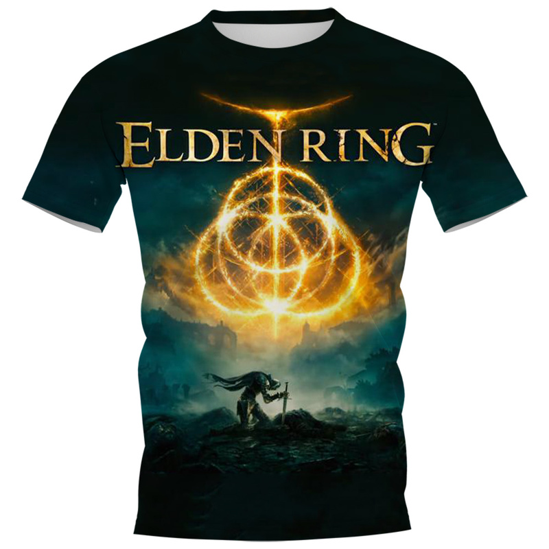 

CLOOCL Game Elden Ring 3D Printed T-shirts Mens Casual Clothes Slim Short Sleeve Harajuku Shirts Teens Tops, #1