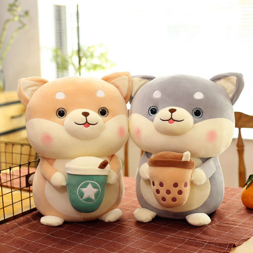 

Creative milk tea dog plush toys for children, Blue