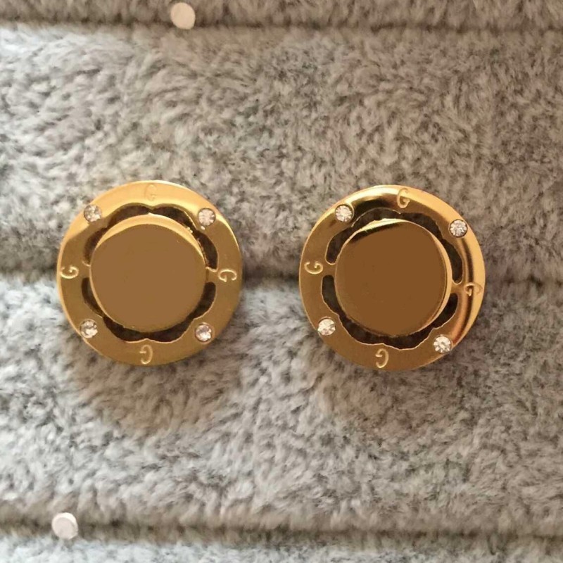 

2021 White Stone Gold Plate Fashion Studs Luxurious G Letter Classic design earrings Stainless Steel love women Couple Jewelry Wholesale