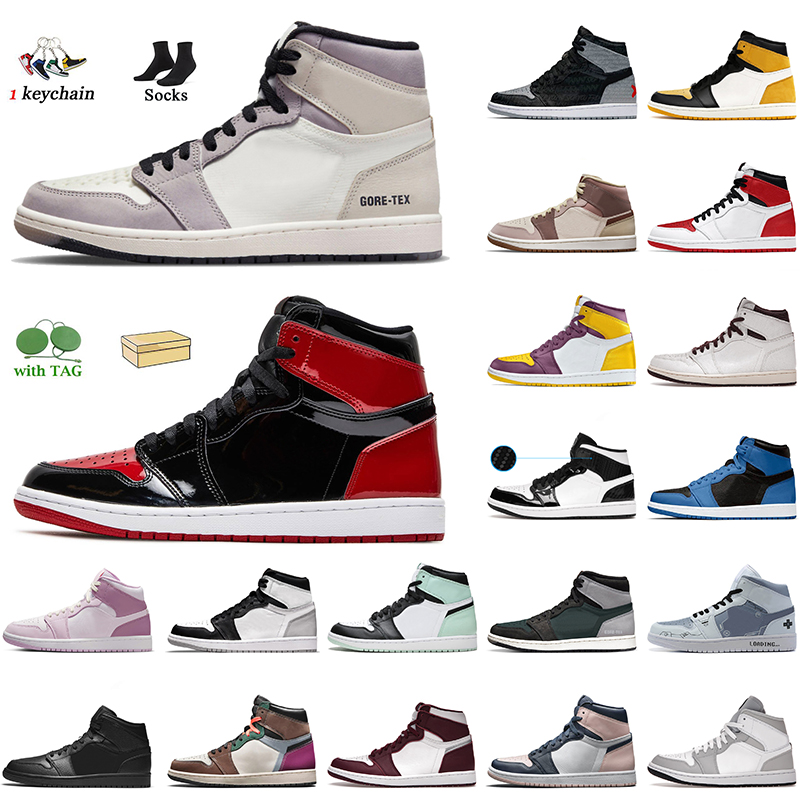 2022 Élément élevé GORE-TEX Voile Bone 1S Basketball Chaussures Femmes Mens Jumpman 1 Bred Bred University Blue NRG Igloo Rebellionaire Designers