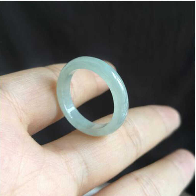 

Wholesale High Quality Natural Burma Jade Ice Ring Jewelry Lucky Exorcise evil spirits Auspicious Amulet Jade Ring Fine Jewelry Y0723