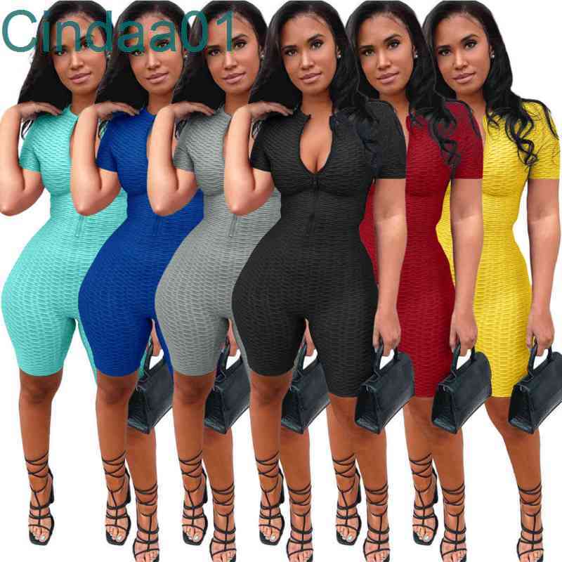 

Women Tracksuits Two Pieces Set Deisgner Leisure Yoga Sportswear Outfits Short Sleeve Zipper T Shirt Shorts Solid Color Jogger Sets Clothes, Style a;mix or give a list