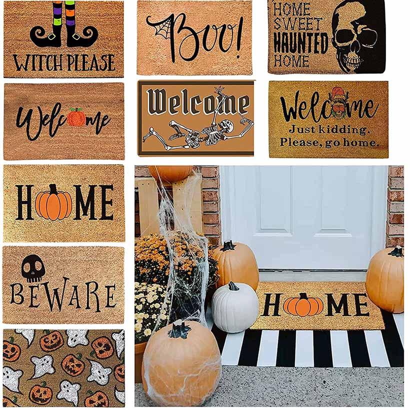

Halloween Doormat Blanket Welcome Home Front Door Decorations And Bath Mats Festival Decor Doors Mat Anti-Slip Bottom Carpet GWF10064