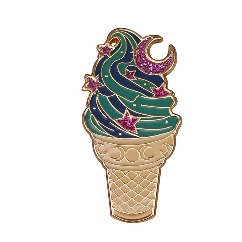 

Pins, Brooches Glitter Moon Star Vanilla Cream Enamel Pin Witch's Sweet Magic Brooch Badge