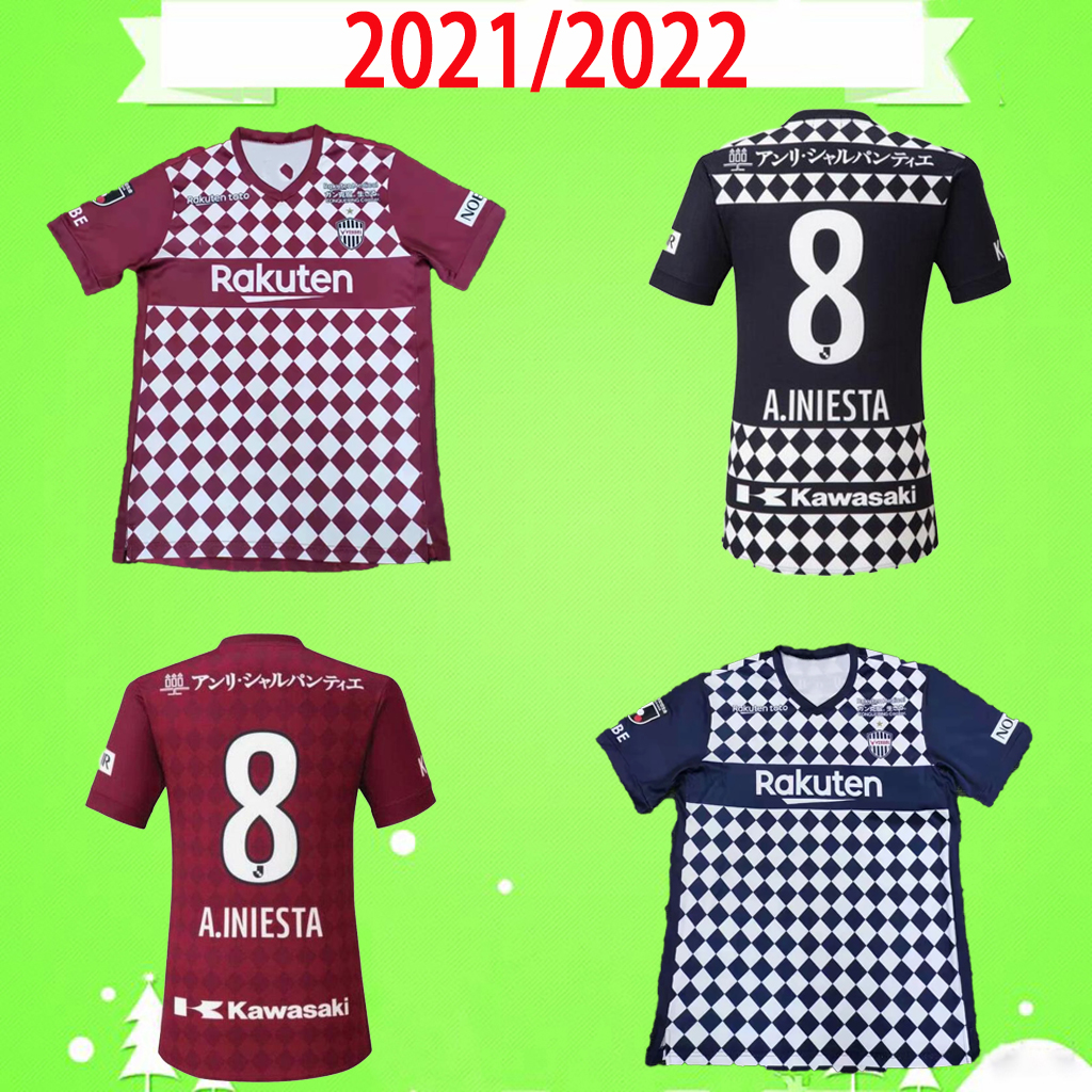 

21 22 J1 League VISSEL Soccer Jersey japan 2021 2022 Home Away Football Shirts Uniform Gotoku A.INIESTA DAVID VILLA PODOLSKI SAMPER INIESTA, Black;yellow