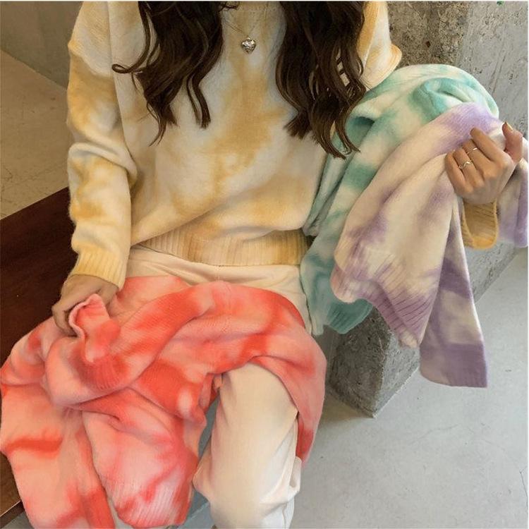 

Women's Sweaters Style Gradient Sweater Ladies Winter Cropped Tops Pullovers For Women Fashion Temperament Loose Casual, 03