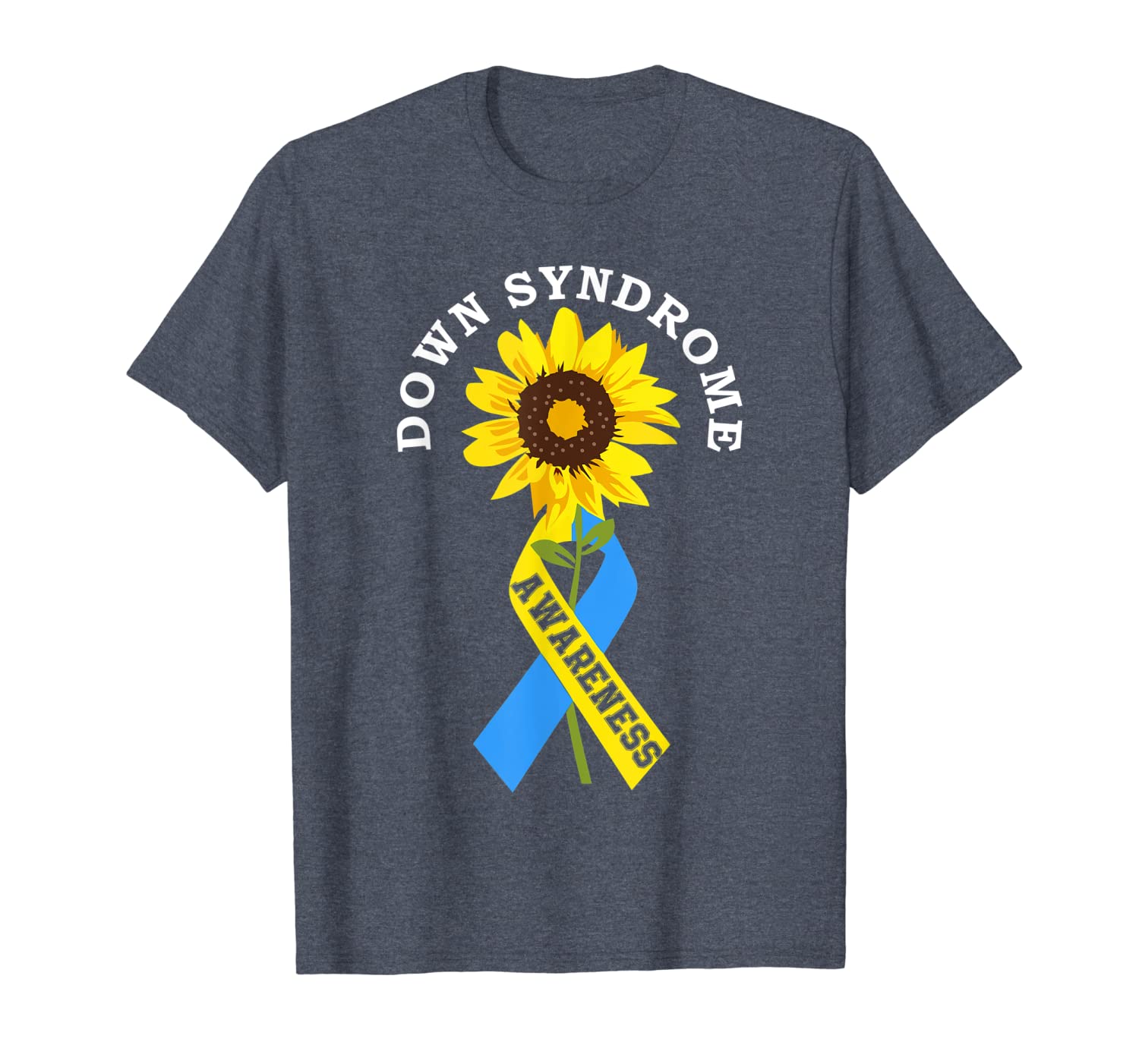 

world down syndrome awareness day sunflower ribbon t shirt t-shirt, White;black