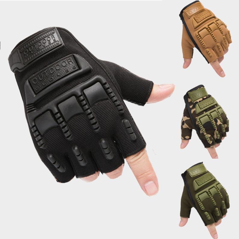 

Sports Gloves Tactical Fingerless Outdoor Military Camo CS War Game Shooting Paintball Army Hunting, Black