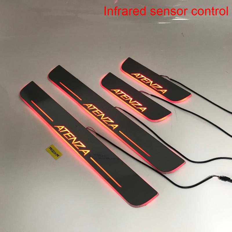 

Infrared Sensor Control Led Door Sill Plate Strip Welcome Light Threshold Guard Protectors For 6 Atenza Interior&External Lights