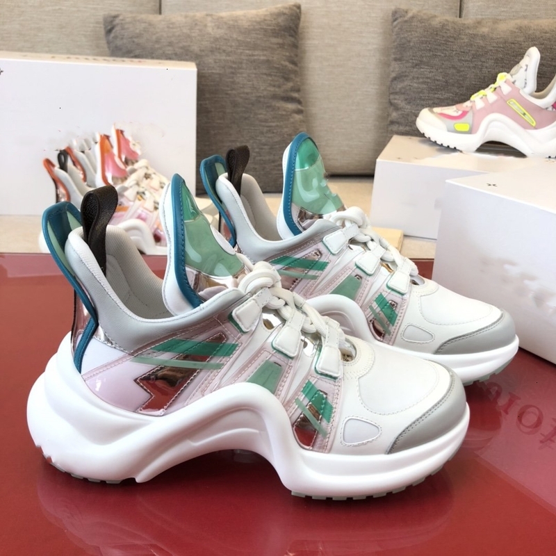

Vintage Archlight Luxury Men Shoes Casual Designer White Green Leather Sneaker Women Dress Shoe