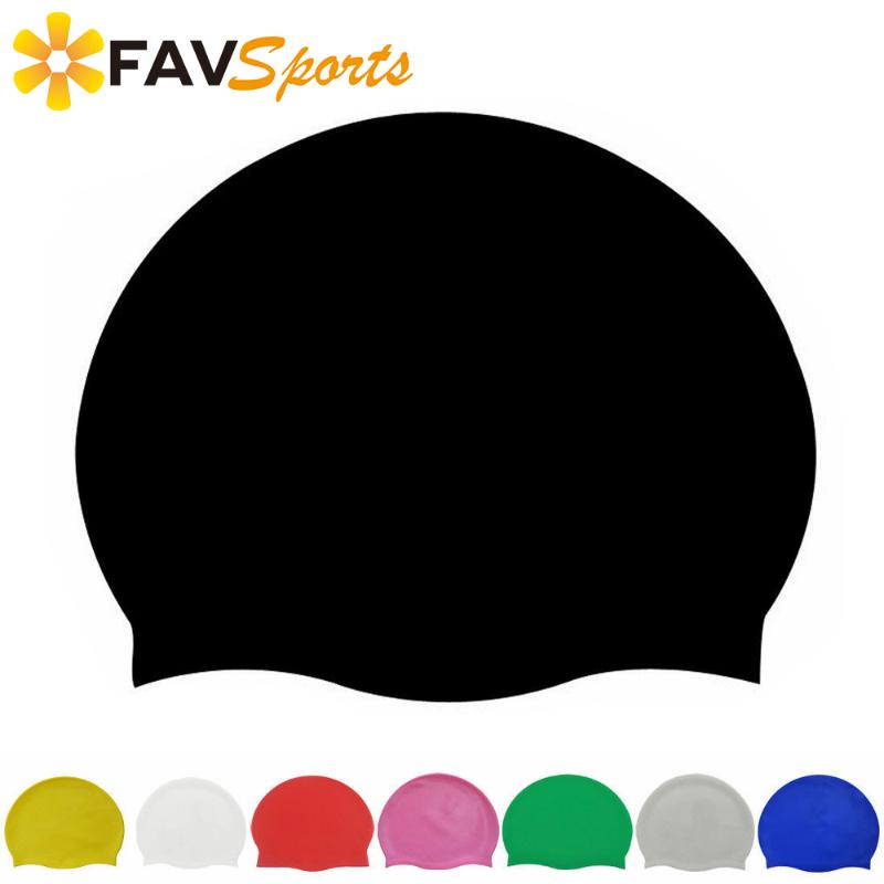 

Colors Silicone Rubber Adult Men Women Waterproof Swim Caps Hat Swimming Accessories Hair Protection