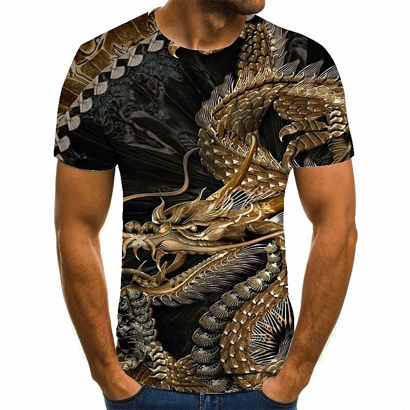 Men's Unisex Tee T shirt 3D Print Dragon Graphic Prints Plus Size Round Neck Casual Daily Print Short Sleeve Tops Basic Fashion Designer Big