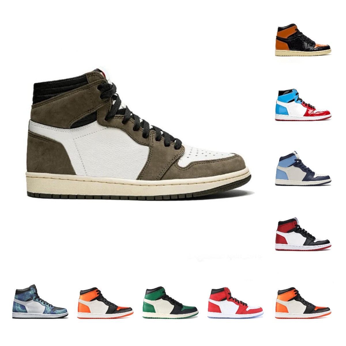 

shoes men New 1 high OG basketball shoe mens 1s mid chicago royal toe black metallic gold pine green black UNC Patent man women Sneakers trainers, #1