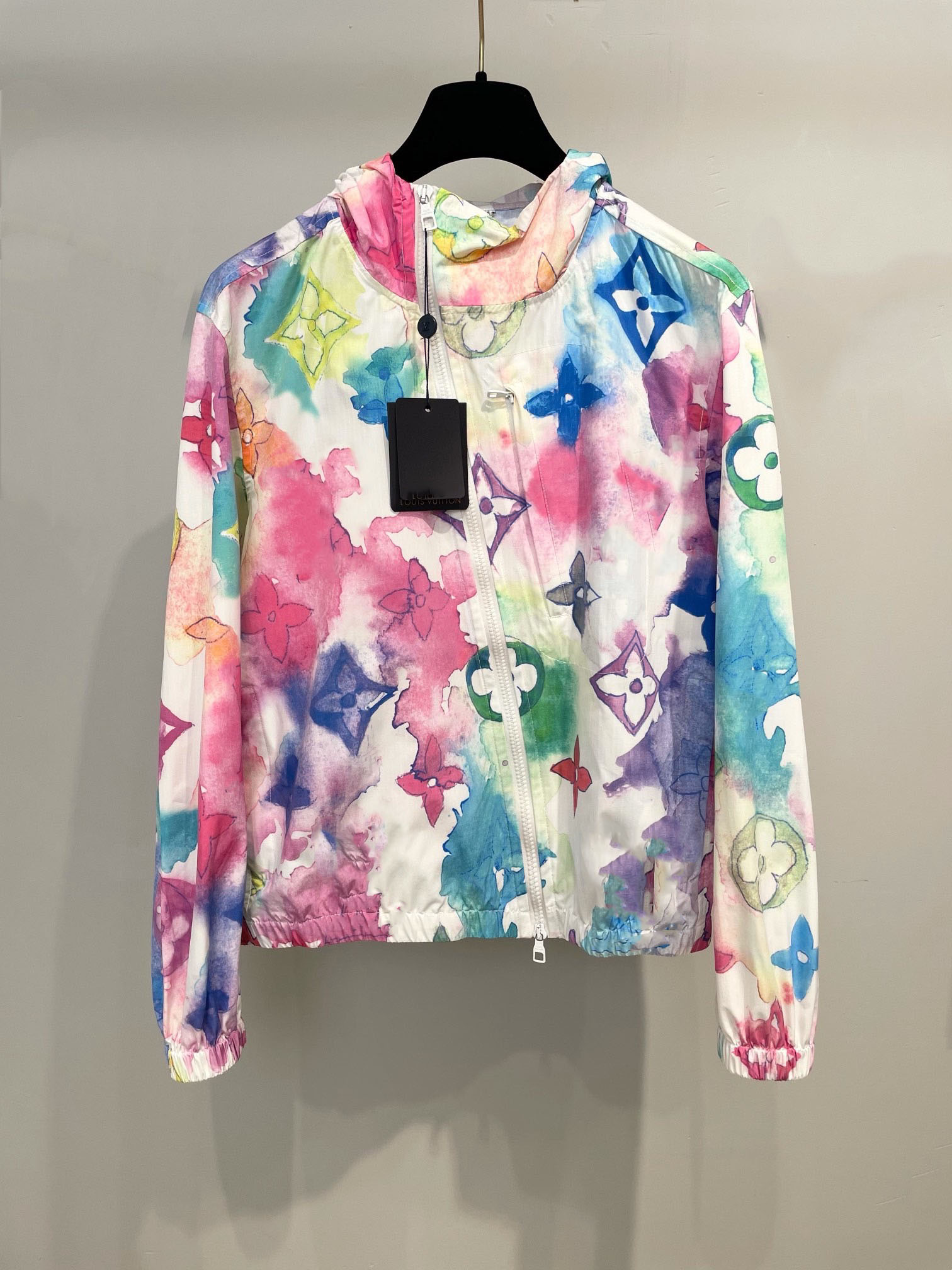 

2021 colorful painting women and mens wind jackets, Black