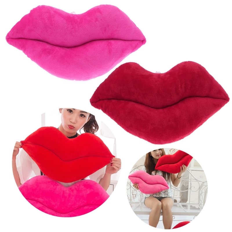 Hot Cat Big Red Sexy Lips Pink Kisses Tail Kisses Living coration Valentine Poison Lip Shape Red Filled Sierra cushions-image-692850363