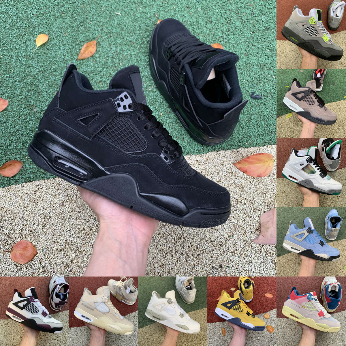 

Jumpman 4 University Blue Sail 4s Black Cat Mens Basketball Shoes Taupe Haze White Oreo Guava Noir Lucid Green Rasta Women Sneakers Trainers Size 40-46, 24