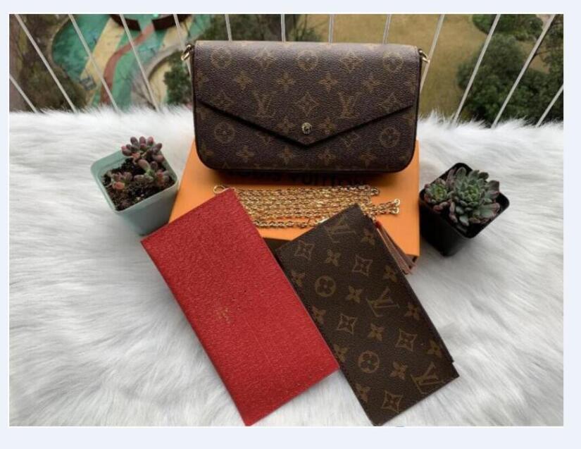 

GGLVLouisVuttonYSLVITTON Leopard handbags purses bags Fashion women Shoulder bags High quality Three-piece combination bags #85