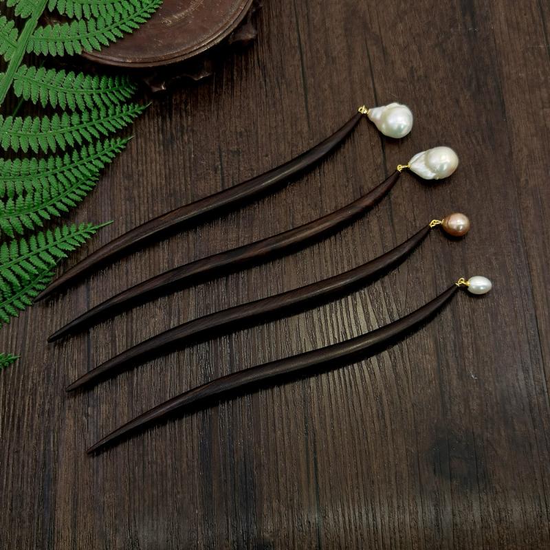 

Hair Clips & Barrettes Freshwater Pearl Stick Ebony Wood Natural Drop Sticks For Women Chinese Hairpin Pince Cheveux Pinzas WIGO1533, Golden;silver