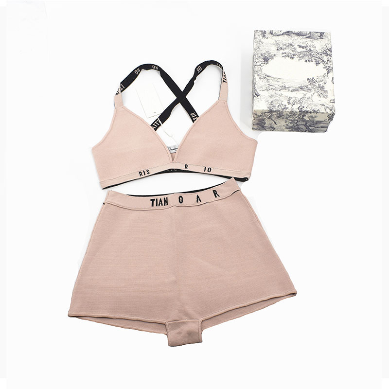 

Classic Letter Swimwear Elegant High Waist Bikini Fashion Beach Swimsuit Women Knitting Backless Swimsuits Female Summer Bathing Suit, White;black