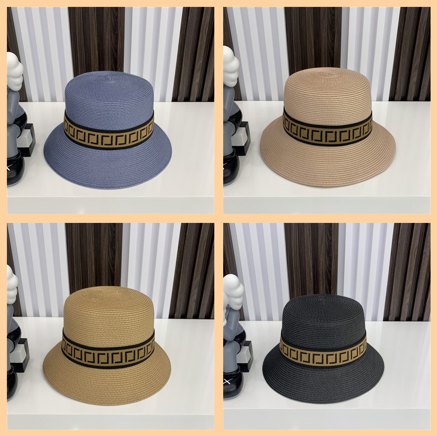

Designers Bucket Hat luxurys fashion men's women's straw cap lightweight and convenient outdoor travel sunscreen sun hats 5 colors good nice, Box