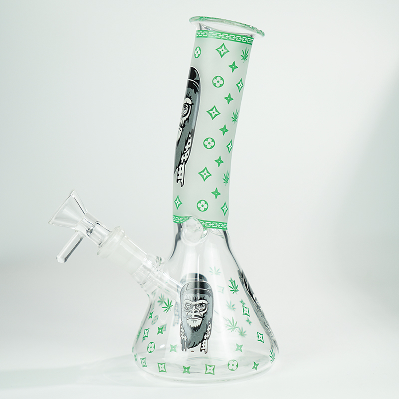 

Hookah 7.8inch 4mm Thick Glass Smoking Water Pipe with regular color decals and gorilla