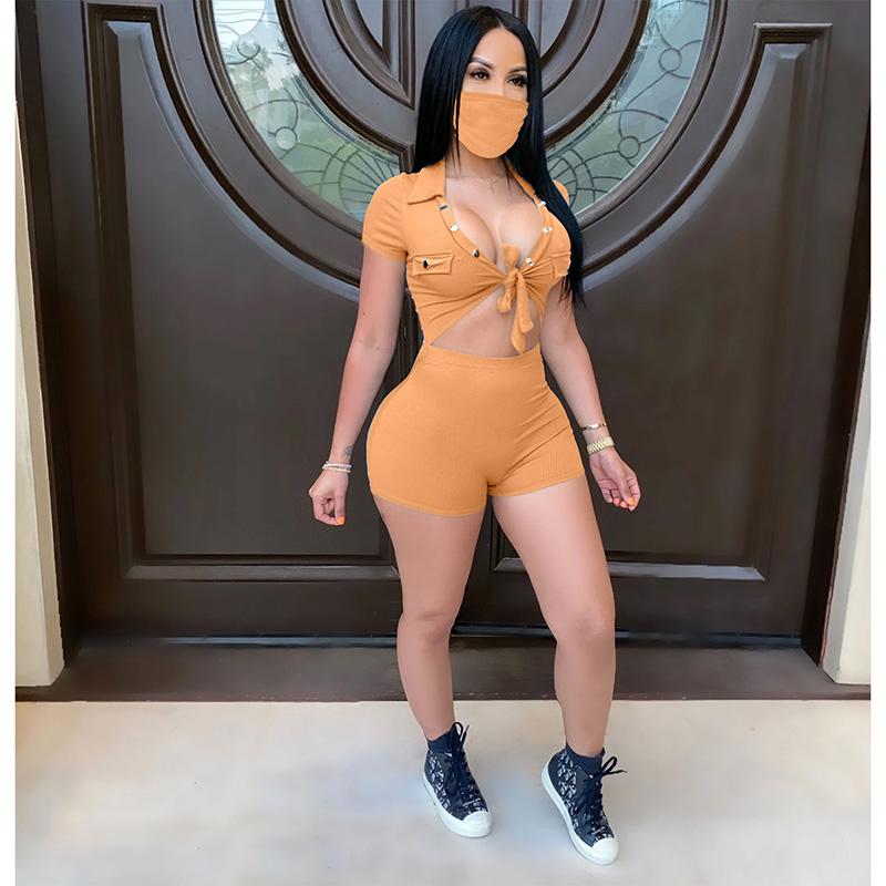 

2011beyprern new chic turn-down collars tied-front jumpsuit rompers womens button details bodycon night out playsuit women overalls, Black;white