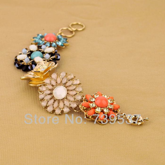 

Link, Chain 2021 Elegant Style Acrylic Many Colorful Flower Bracelet