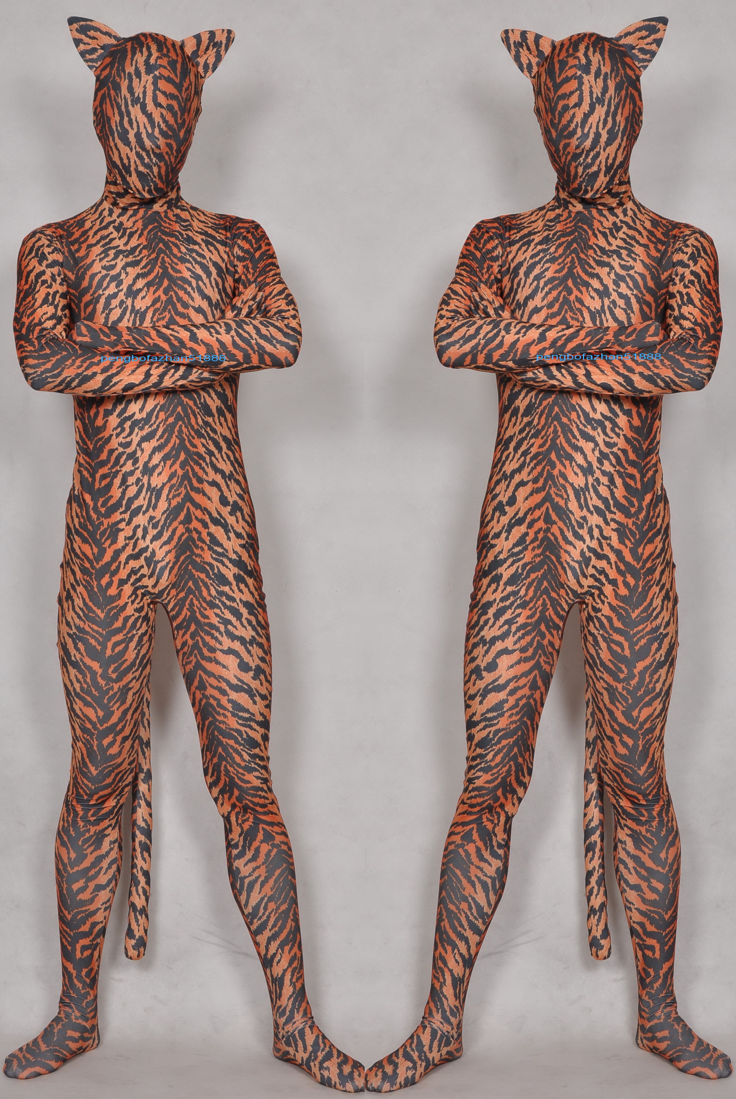 

Unisex Multicolor Lycra Spandex Tiger Catsuit Costume Full Outfit Sexy Women Men Tights Bodysuit Costumes Halloween Party Fancy Dress Cosplay Suit P193