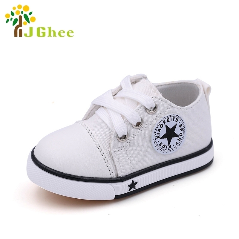 

Kids Shoes Sports Running Classical Canvas Casual Sneakers For Boys Girls Candy Color Lace-up Toddler Baby Boy Girl Shoes 210622, Black