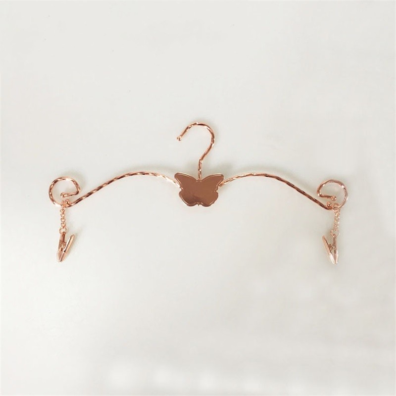 

Fashion Butterfly Metal Bra Clothes Hanger Twisted Lines Underwear Lingerie Drying Rack With Clothes Pins 28cm 243 V2